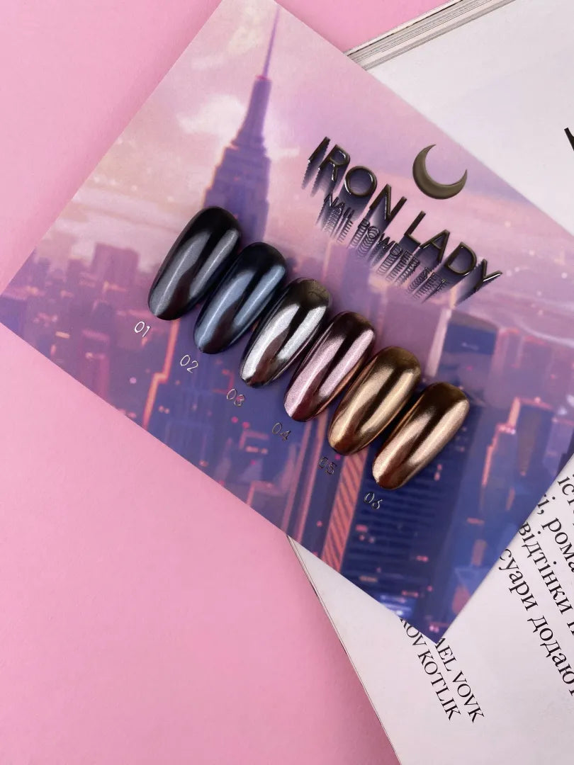 Lunamoon  Iron Lady Nail Powder Set 6 pcs — zdjęcie produktu 2