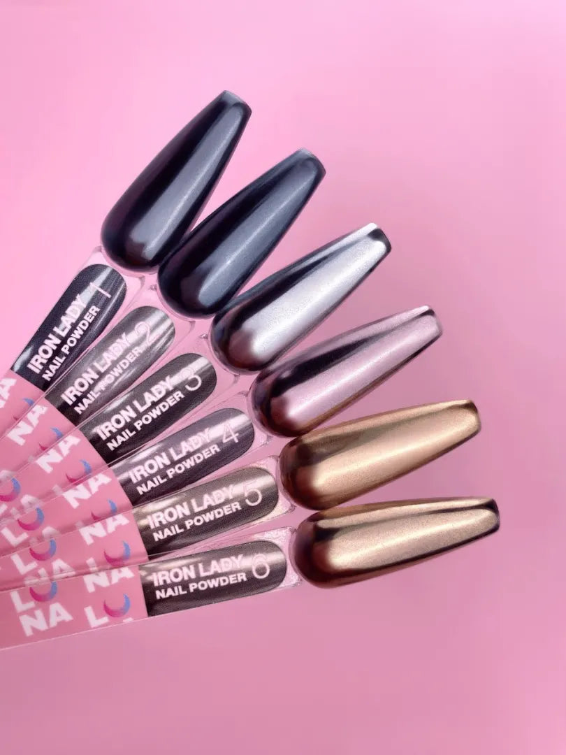Lunamoon  Iron Lady Nail Powder Set 6 pcs — zdjęcie produktu 3