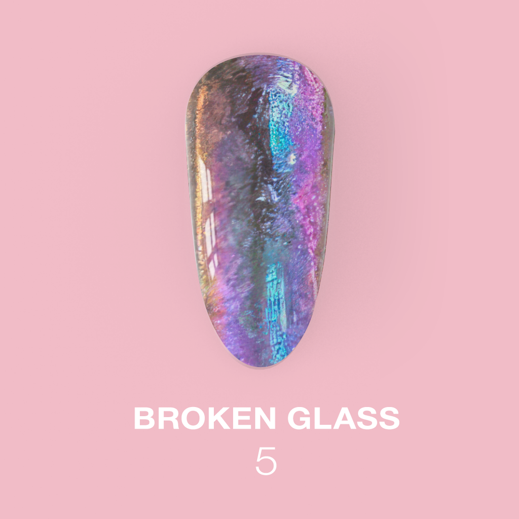 Lunamoon set of dry glitters for nails «Broken Glass» 6 pcs — zdjęcie produktu 6
