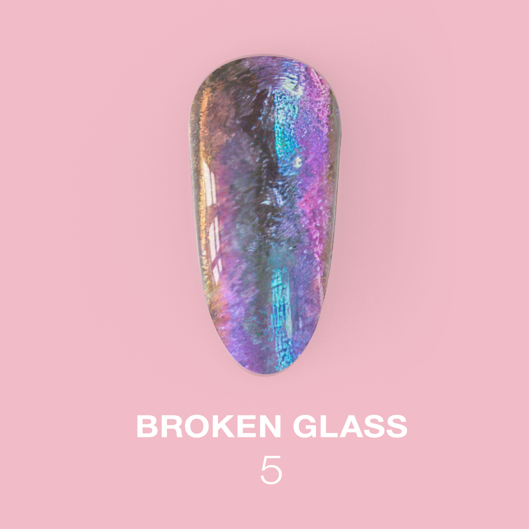 Lunamoon set of dry glitters for nails «Broken Glass» 6 pcs — zdjęcie produktu 6