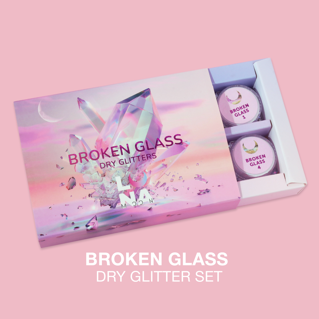 Lunamoon set of dry glitters for nails «Broken Glass» 6 pcs — zdjęcie produktu 1